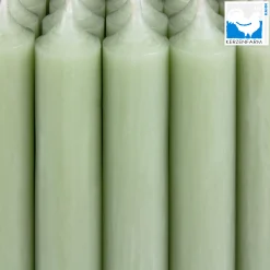 Stabkerze salbeigrün rustikal, Wachskerze, 100x22mm, Kerzenfarm Hahn