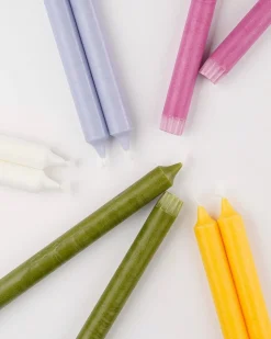 Stabkerzen Stearin grün, Spitzkerzen 25cm, Set/6St, Mica Decorations