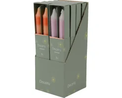 Stabkerze, Spitzkerzen geringelt oder gestreift, 12cm, 4St/Packg