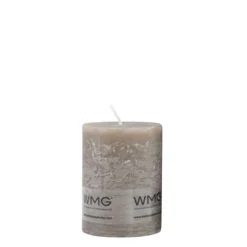 Stumpenkerze Rustic Grau, Wachskerze, 40x38mm, WMG Grünberger