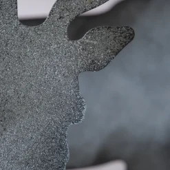 Tablett Hirsch Luga, Metalltablett mit Hirsch abnehmbar, grau, 25x26cm