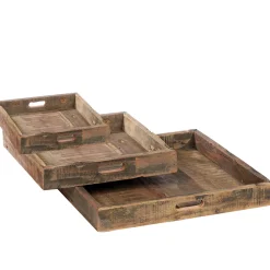 Tablett aus Altholz, rustikales Holztablett mit Griffe , 50x50cm, WMG Grünberger