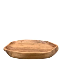 Tablett aus Naturholz, unregelmäßige Form, dekorative Holzschale, 23x22x2,5cm