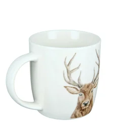 Tasse Hirsch, Henkelbecher mit Hirschkopf, Porzellantasse, 380ml, Gilde Handwerk