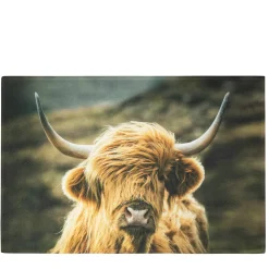 Textil Fußmatte Kuh, Schottisches Hochlandrind, 75x50cm, Mars & More