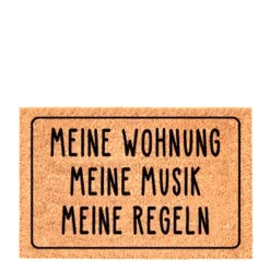 Textil Fußmatte Meine Wohnung, Meine Musik, Meine Regeln, 60x40cm, Gerrys Garden