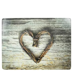 Tischset Herz, Herz aus Zweigen, 40x30cm, MDF/Kork, Mars & More