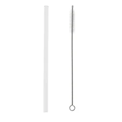 Trinkhalme aus Glas mit Reinigungsbürste, Glas-Strohalm, 20cm, 4 St/Set