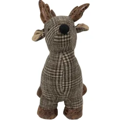 Türstopper Hirsch, Hirsch Karo braun mit Kunstleder Geweih, 25x26cm, Mars & More