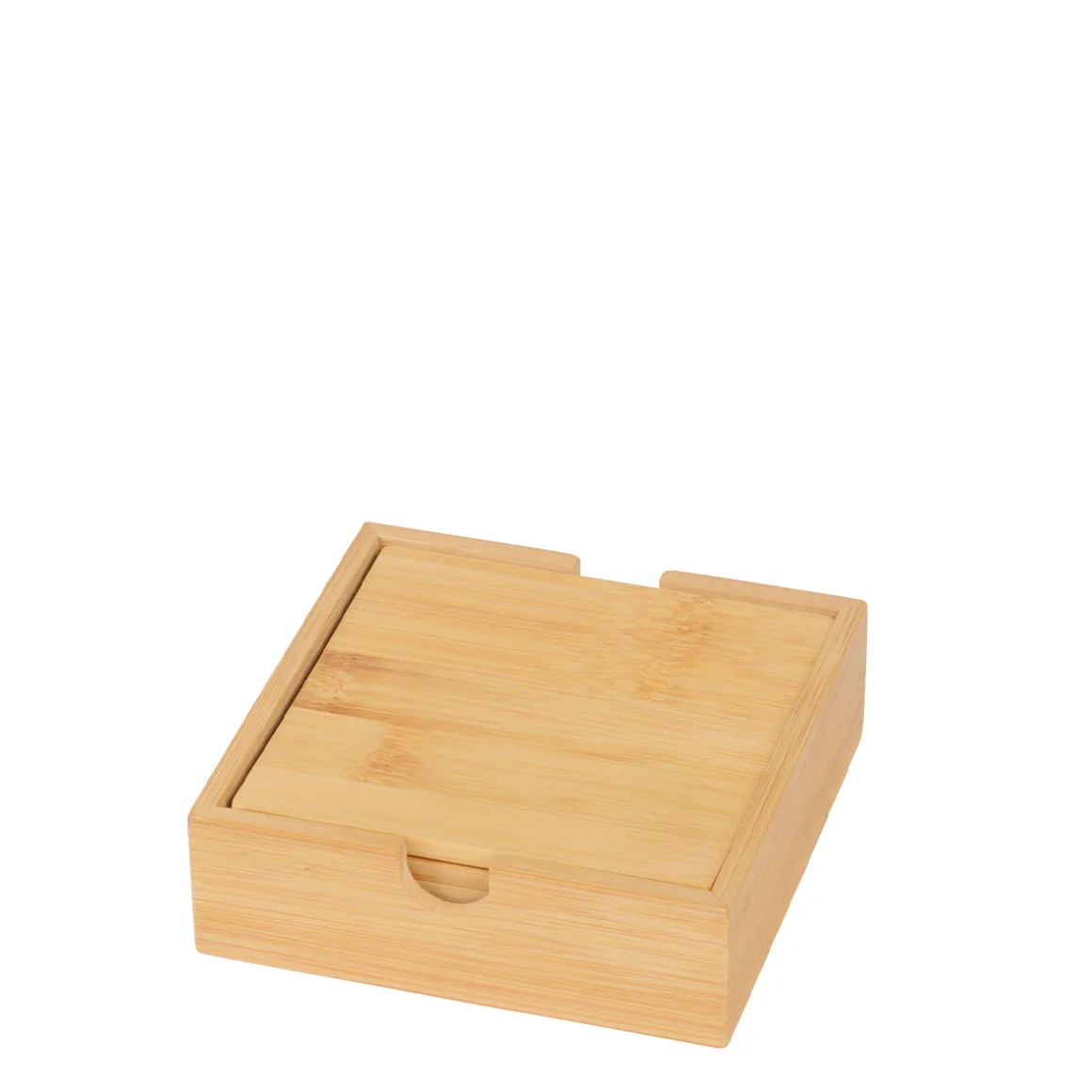 Untersetzer Bambus, Holzuntersetzer quadratisch, 4 St in der Box, 10x10cm