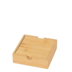 Untersetzer Bambus, Holzuntersetzer quadratisch, 4 St in der Box, 10x10cm