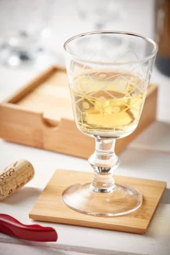 Untersetzer Bambus, Holzuntersetzer quadratisch, 4 St in der Box, 10x10cm