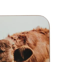 Untersetzer Schweizer Kuh, Kuh auf der Wiese, 10x10cm, Set/6, MDF/Kork, Mars & More