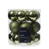 Weihnachtsbaumkugeln aus Glas, rosmaringrün glanz/matt, Ø4cm, 18St/Box, Decoris