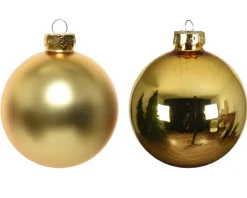 Weihnachtsbaumkugeln aus Glas, gold glanz/matt, Ø8cm, 16St/Box, Decoris