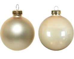 Weihnachtsbaumkugeln aus Glas, perle emaille/matt, Ø8cm, 16St/Box, Decoris