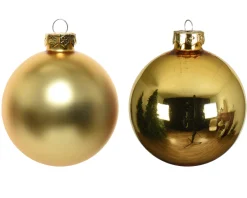 Weihnachtsbaumkugeln aus Glas, gold glanz/matt, Ø10cm, 4St/Box, Decoris