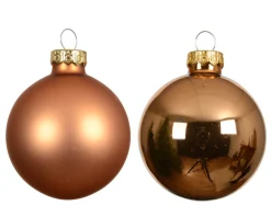 Weihnachtsbaumkugeln aus Glas, brandy glanz/matt, Ø8cm, 16St/Box, Decoris