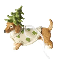 Weihnachtshänger Dackel Xander, Dackel mit Pullover und Tannenbaum-Hut, Boltze Home Collections