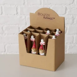 Wichtel Jingle mit Ballon, Weihnachtswichel Mädchen mit roter Mütze und grünem Kleid, Boltze Home Collections