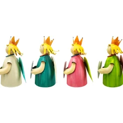 Zaunhocker Engel Schutzengel, Metallengel mit Krone und Schild: Herzlichen Glückwunsch, 21cm