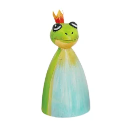 Zaunhocker Bauernhoftier Froschkönig, Metallfrosch, 12x24cm