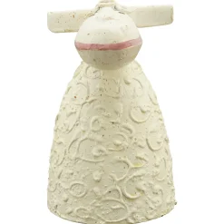 Zaunhocker Bauernhoftier Schaf used look, kleines Metallschaf creme, 18cm