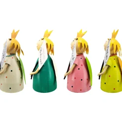 Zaunhocker Engel Schutzengel, Metallengel mit Krone und Schild: Herzlichen Glückwunsch, 24cm