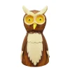 Zaunhocker Waldbewohner Tier Eule, Metalleule braun, 12x20cm